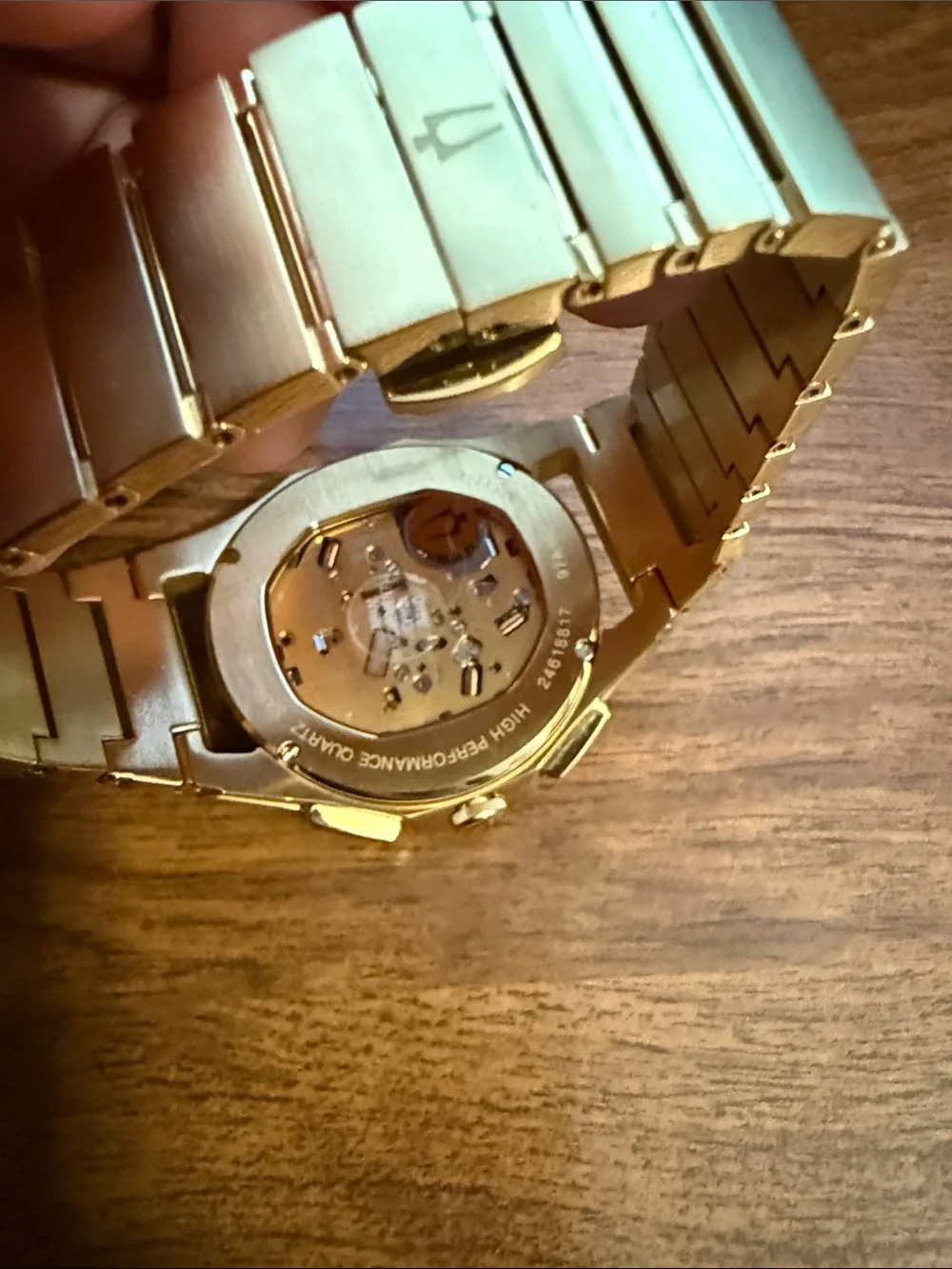 Bulova Gold and Black Chronograph Bracelet Watch